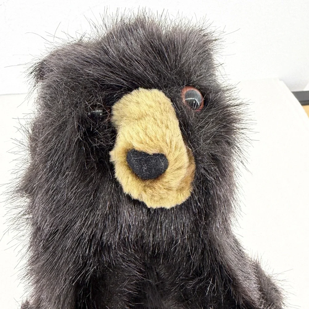 Folkmanis Baby Black Bear Hand Puppet Plush Black Brown Realistic 2232